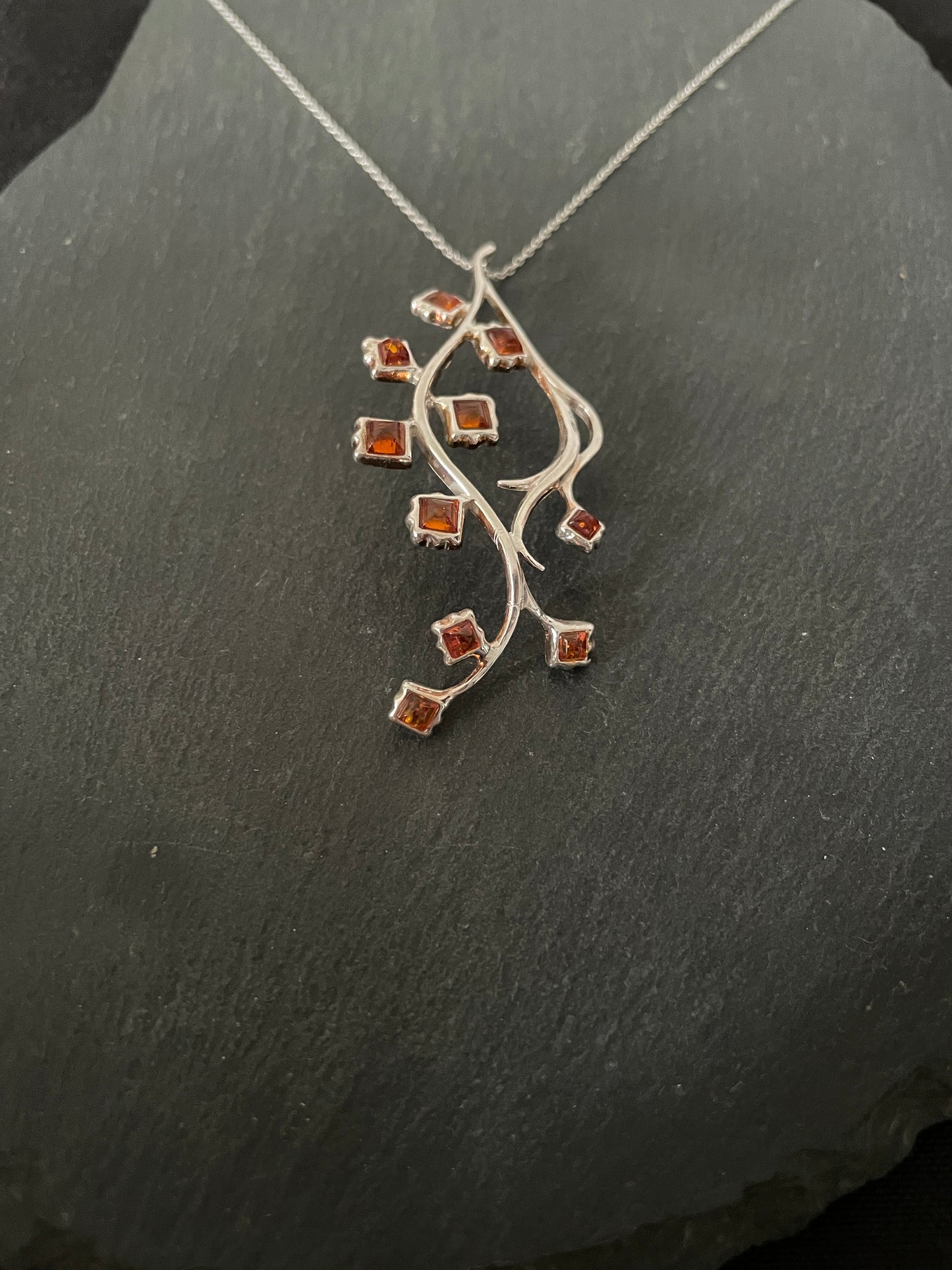 Amber and Silver Pendant image 1
