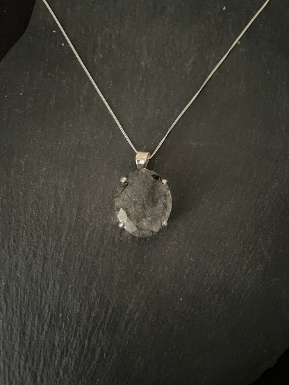 Rutile Quartz Oval Pendant image 0