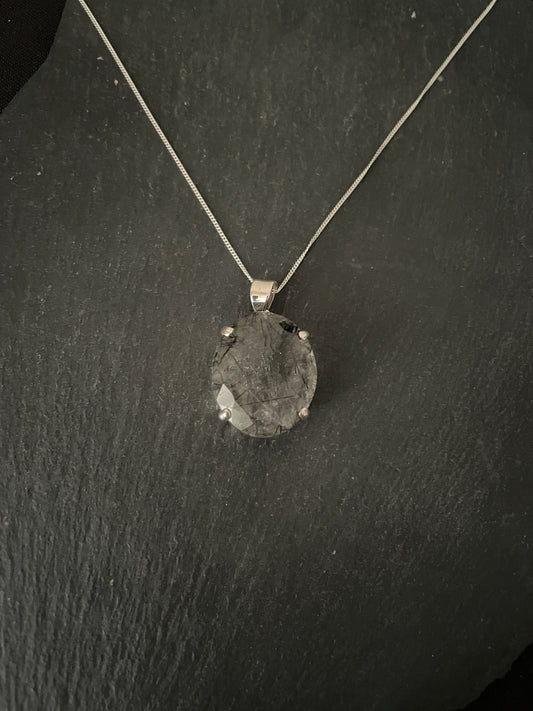 Rutile Quartz Oval Pendant image 0