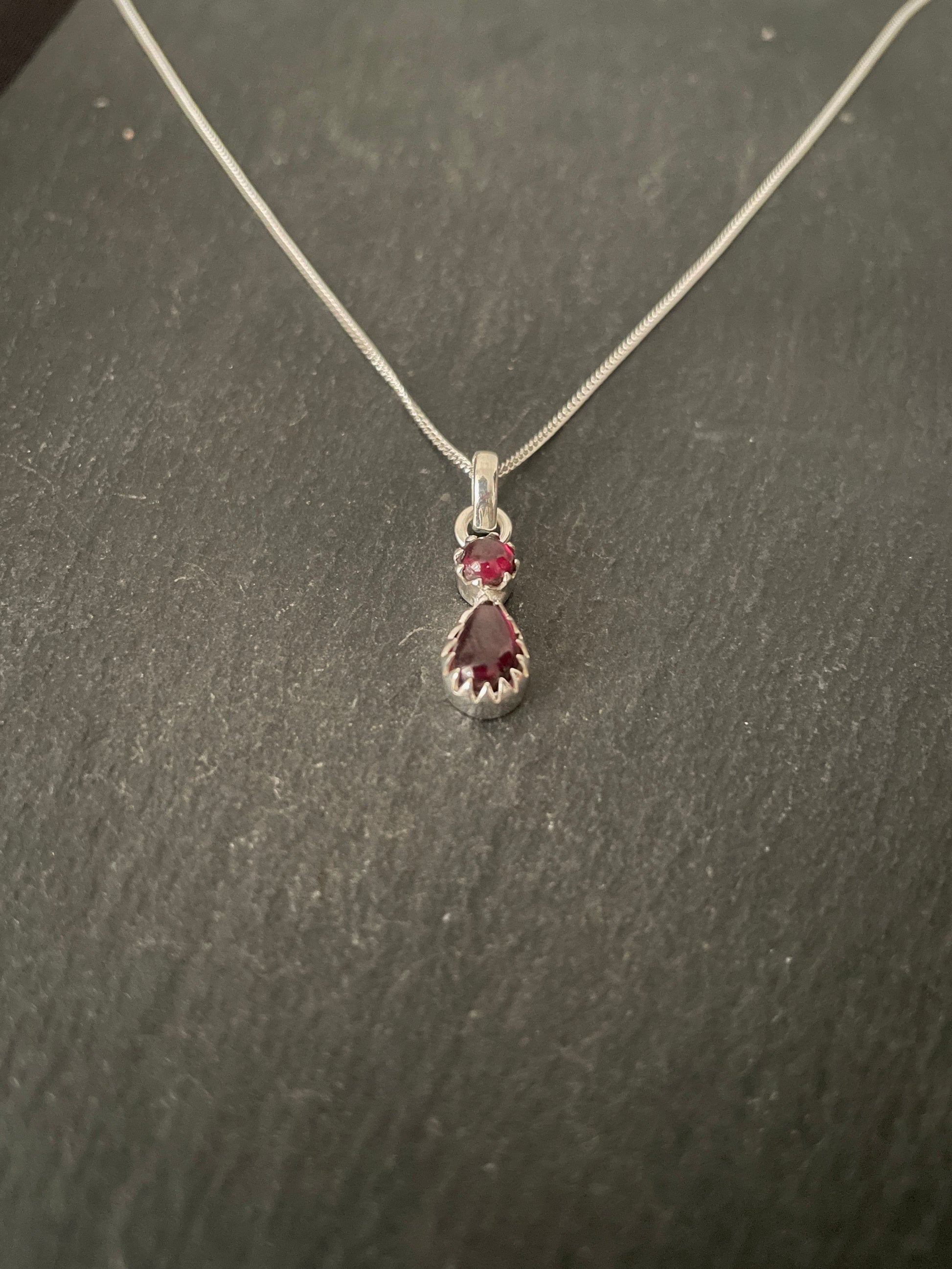 Garnet and Silver Pendant image 1