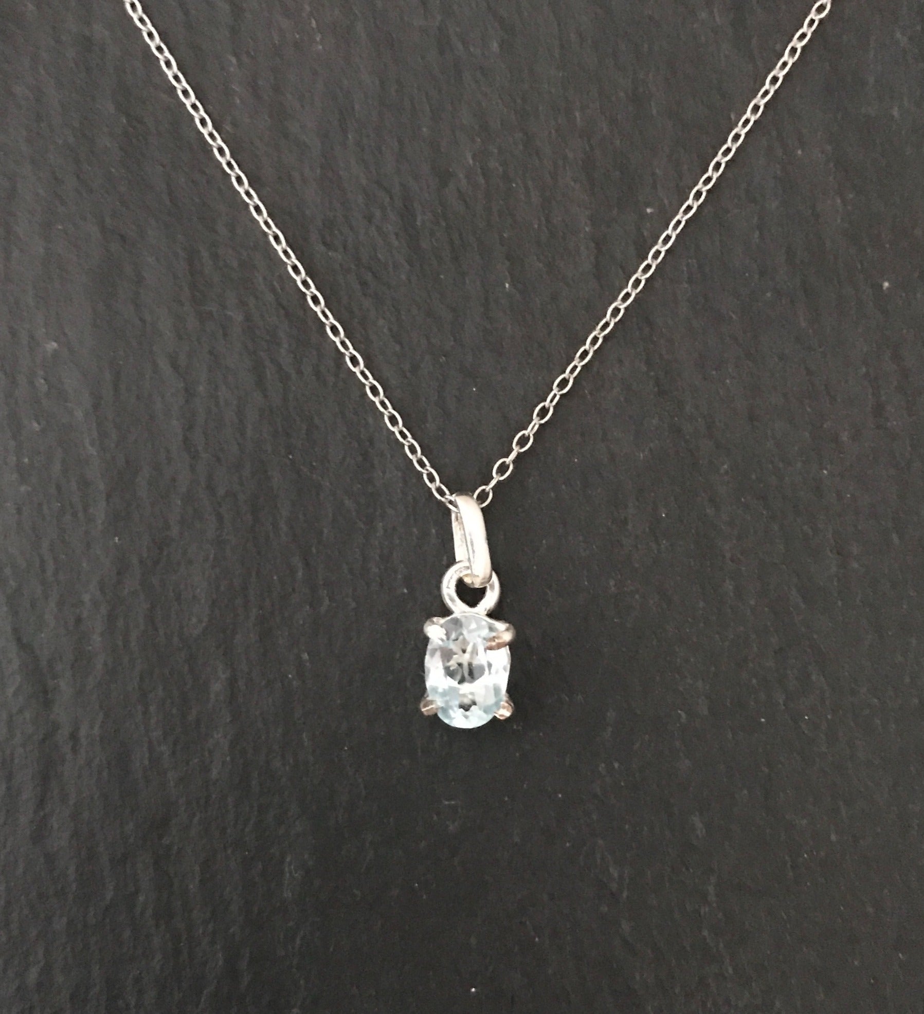 Oval Blue Topaz Pendant image 0