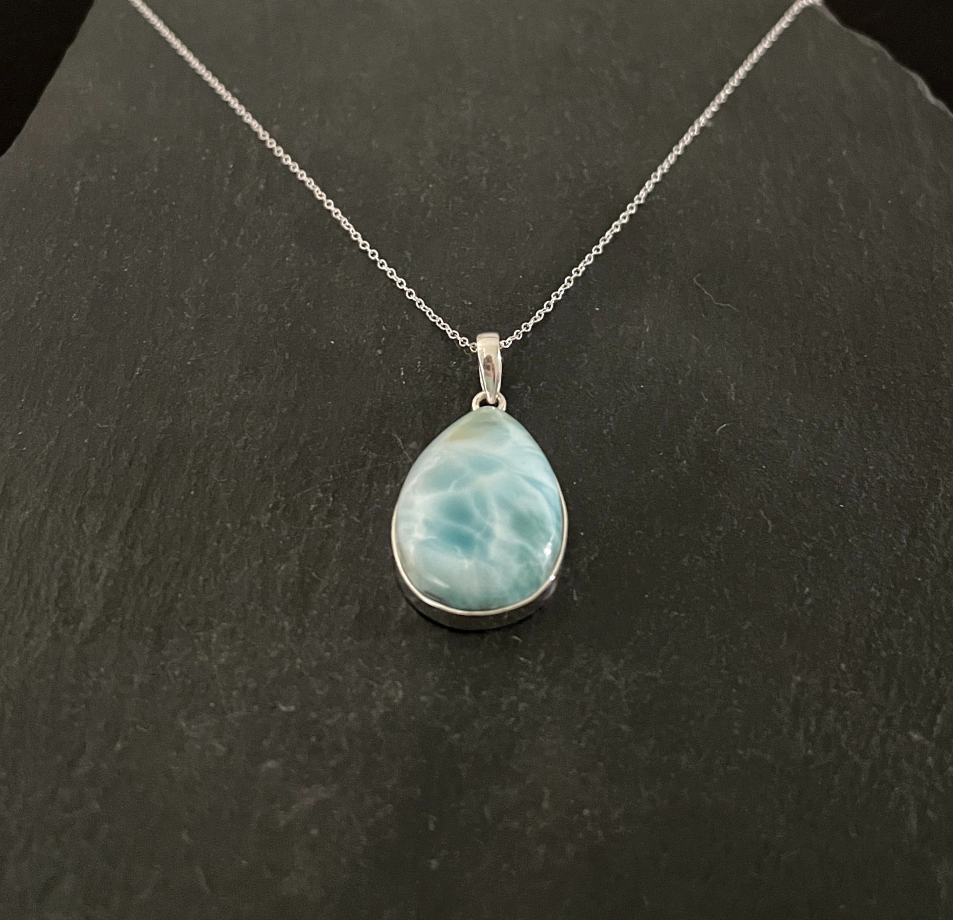 Teardrop Larimar Pendant image 1