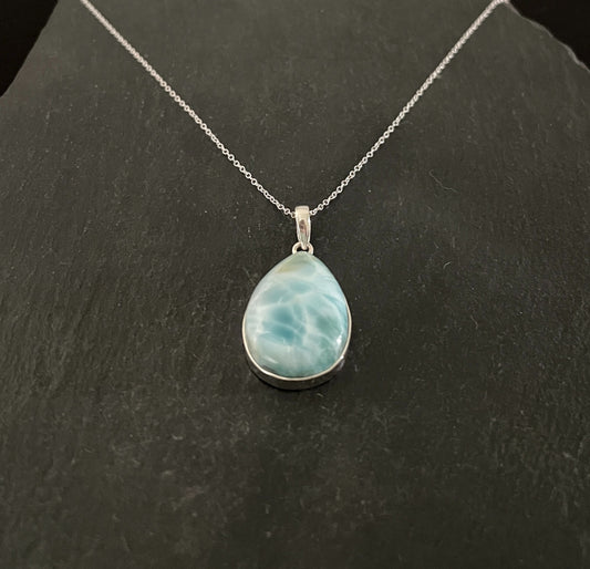 Teardrop Larimar Pendant image 1