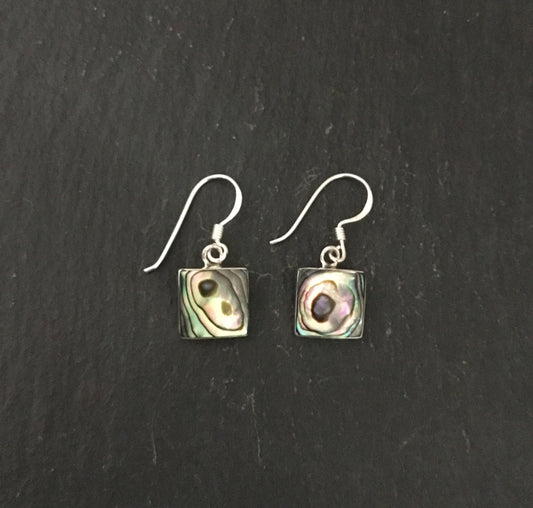Paua Shell Square Earrings image 0