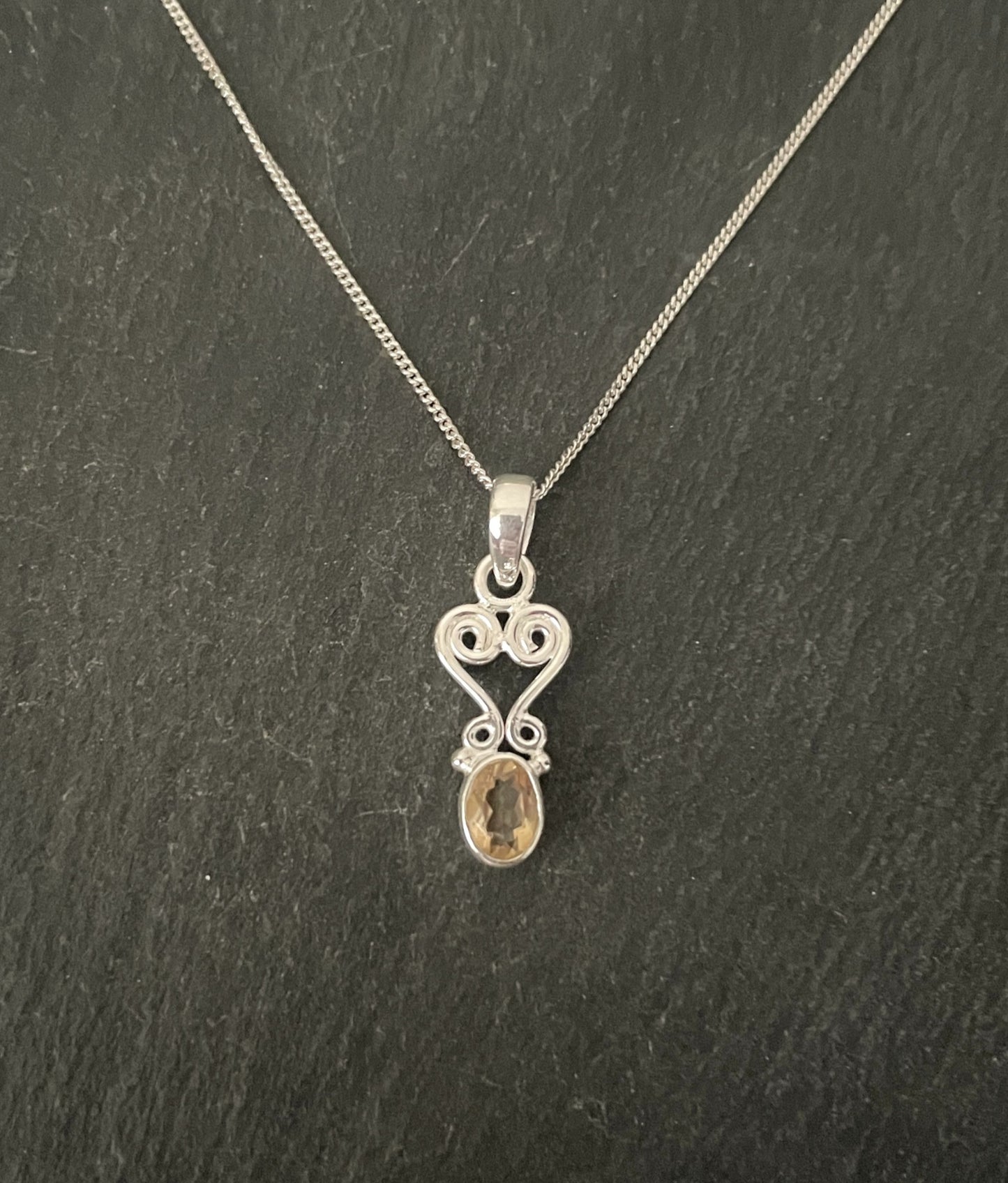 Citrine and Silver Pendant image 0