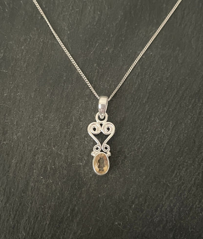 Citrine and Silver Pendant image 0