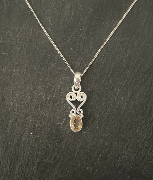 Citrine and Silver Pendant image 0