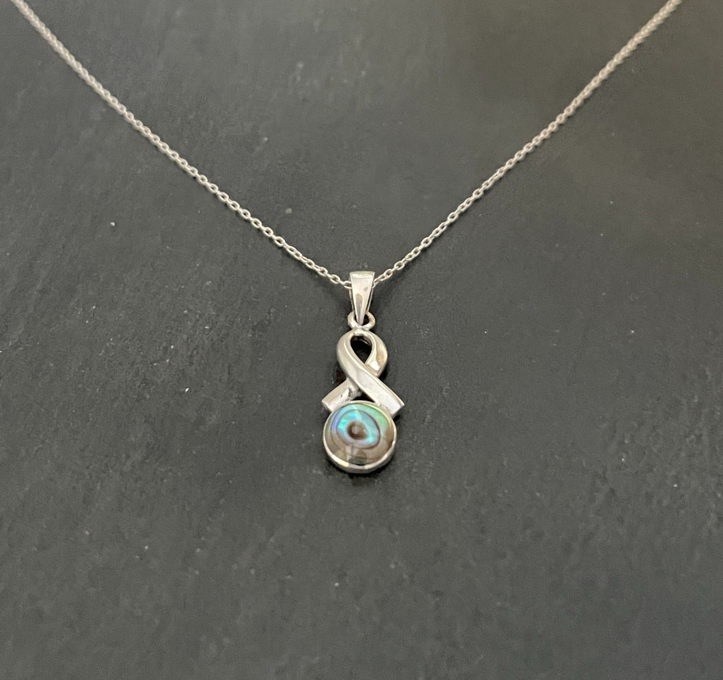 Paua Shell and Silver Pendant image 1