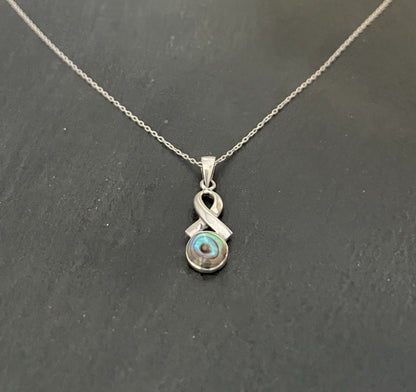 Paua Shell and Silver Pendant image 1