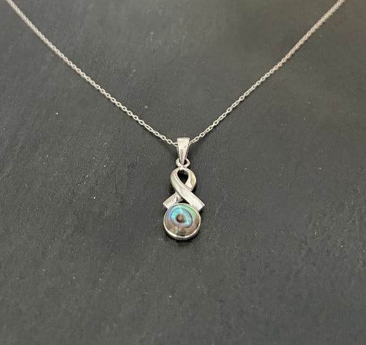 Paua Shell and Silver Pendant image 1