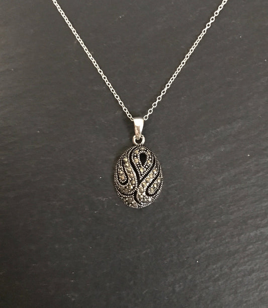 Oval Marcasite Pendant image 0