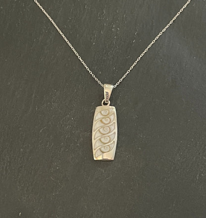 Shiva Shell and Silver Rectangle Pendant image 0