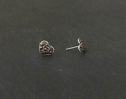 Marcasite Heart Studs image 1