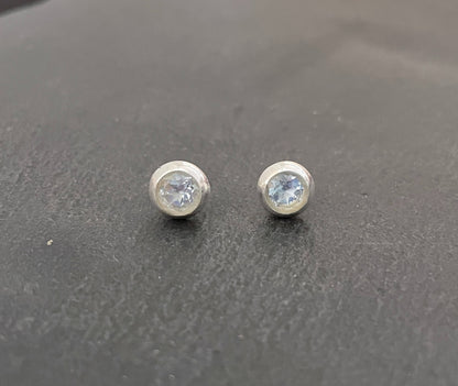 Round Blue Topaz Studs image 0