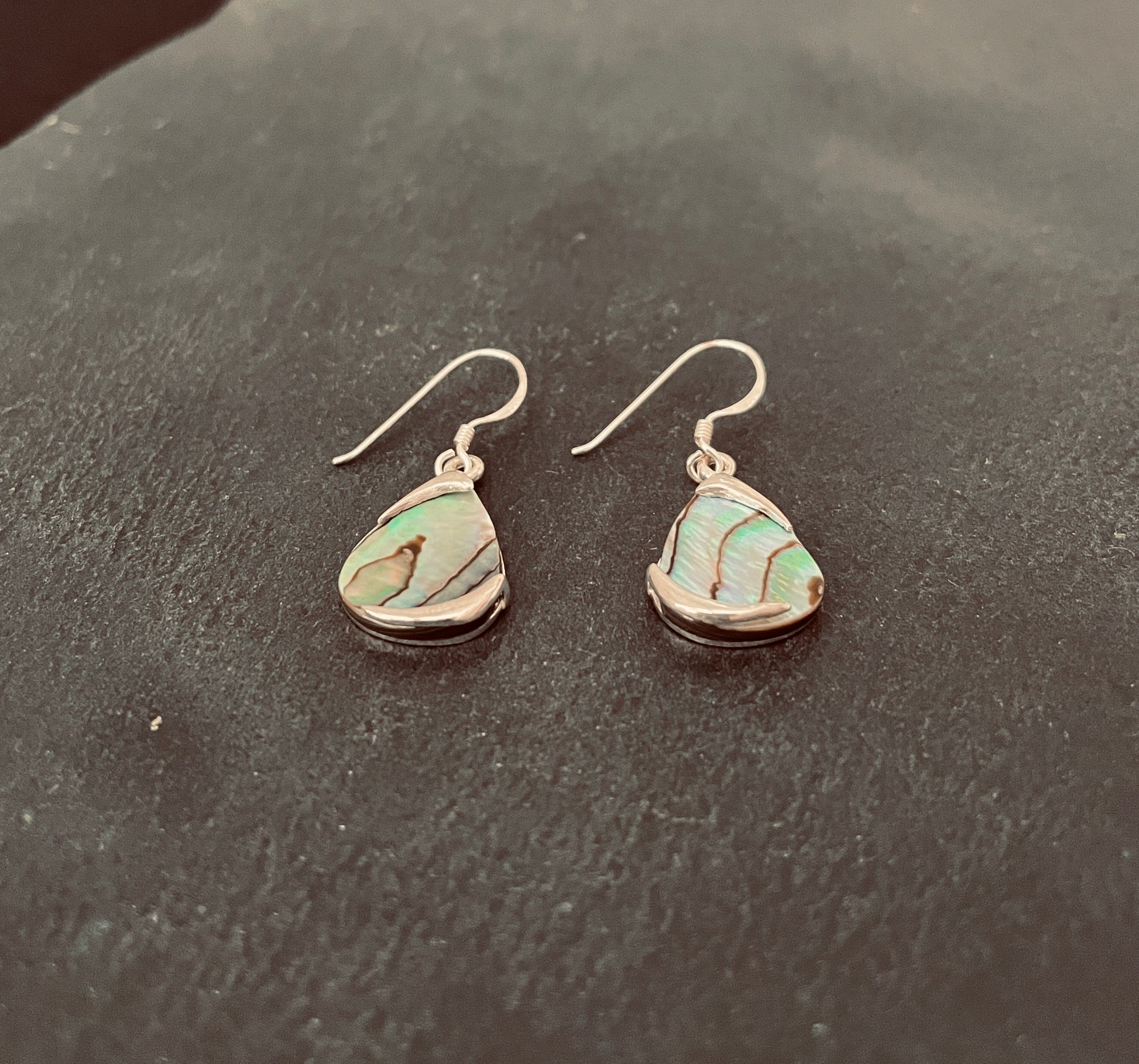 Paua Shell and Silver Earrings image 1