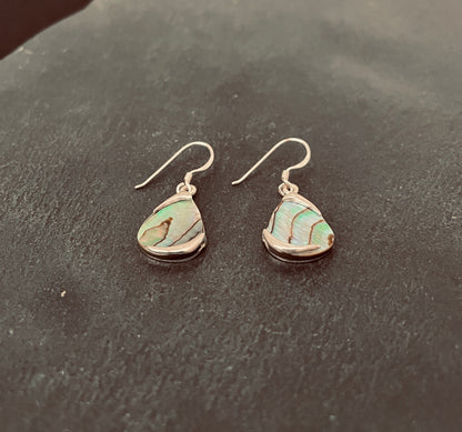 Paua Shell and Silver Earrings image 1