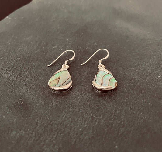Paua Shell and Silver Earrings image 1