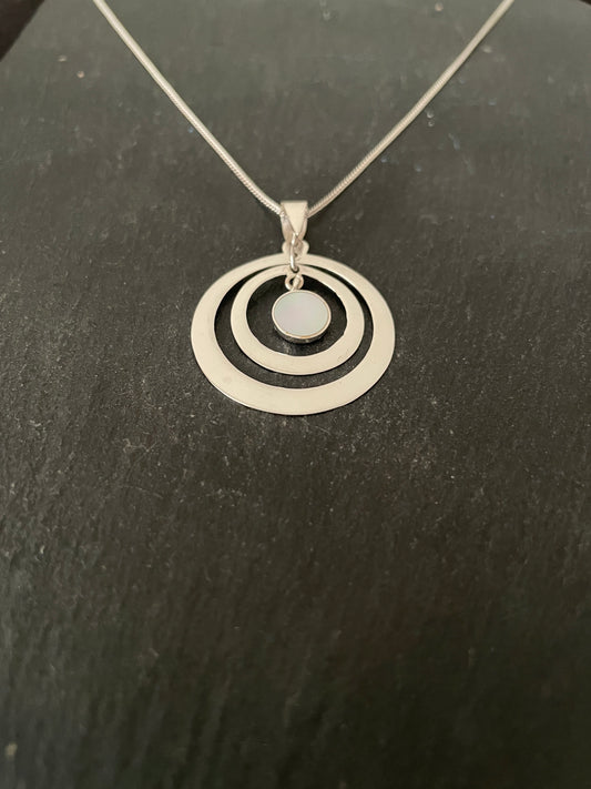 Mother of Pearl and Silver Pendant image 1