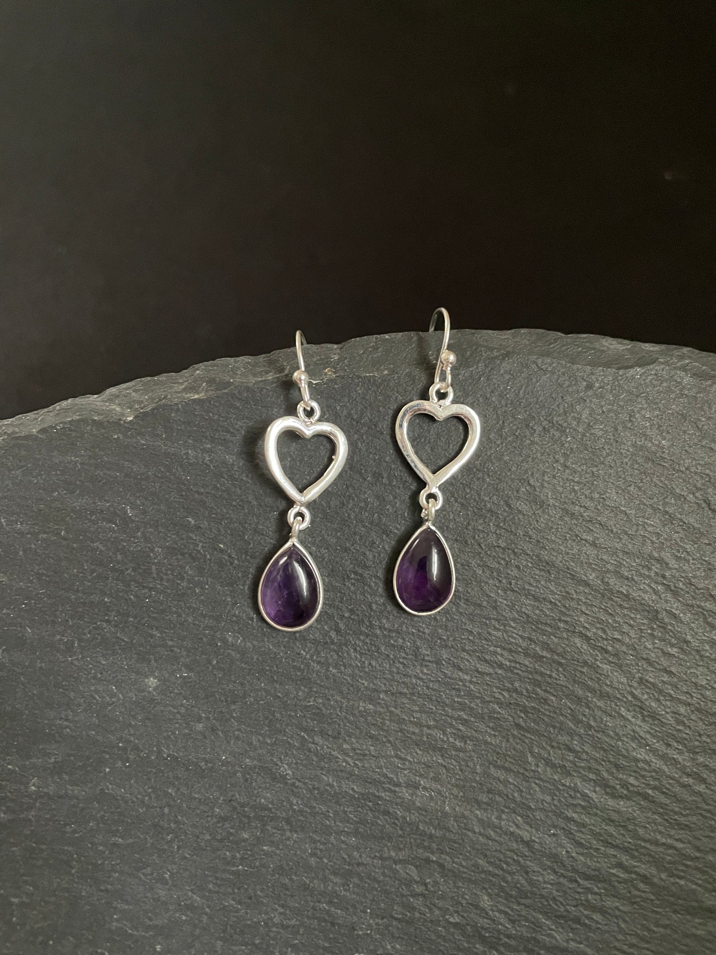 Amethyst Heart Earrings image 2