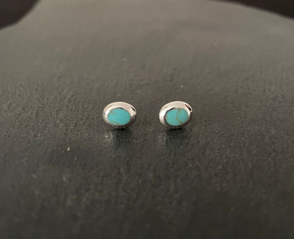 Oval Turquoise Stud Earrings image 0