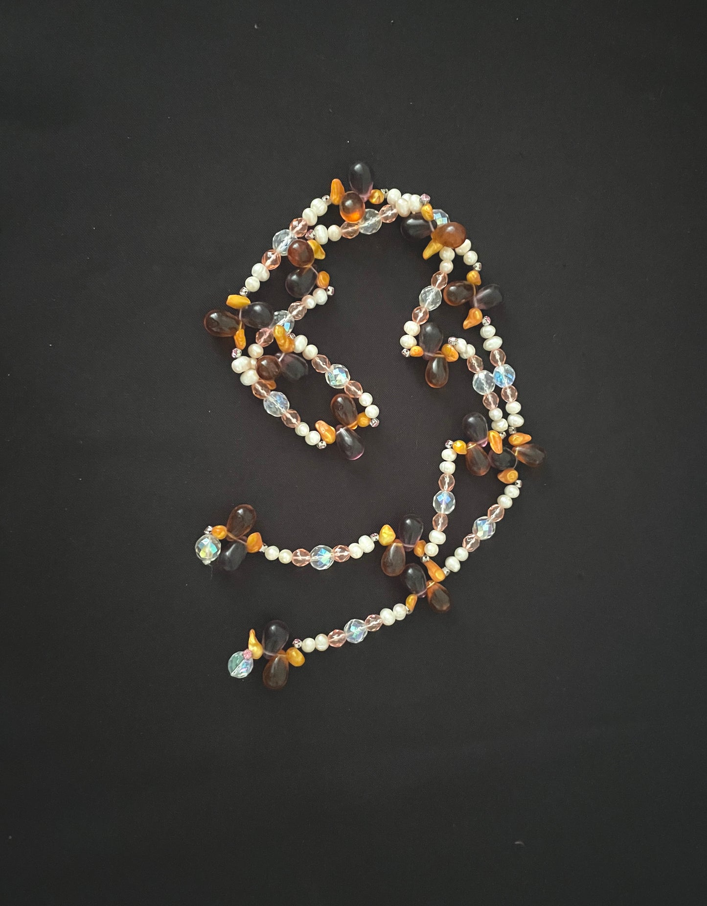 Glass and Pearl Bead Lariat Necklace image 3