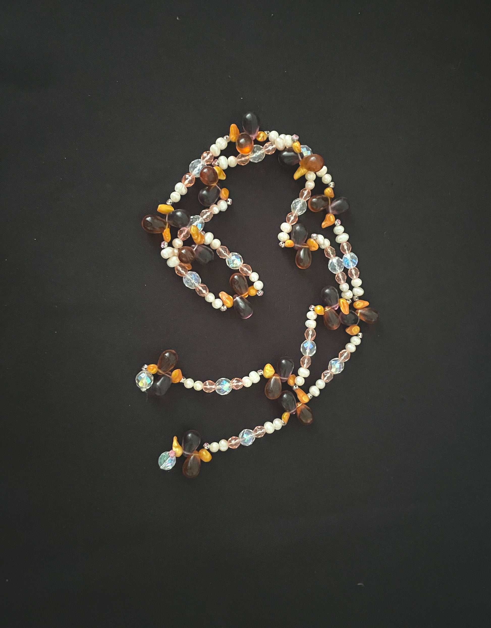 Glass and Pearl Bead Lariat Necklace image 3