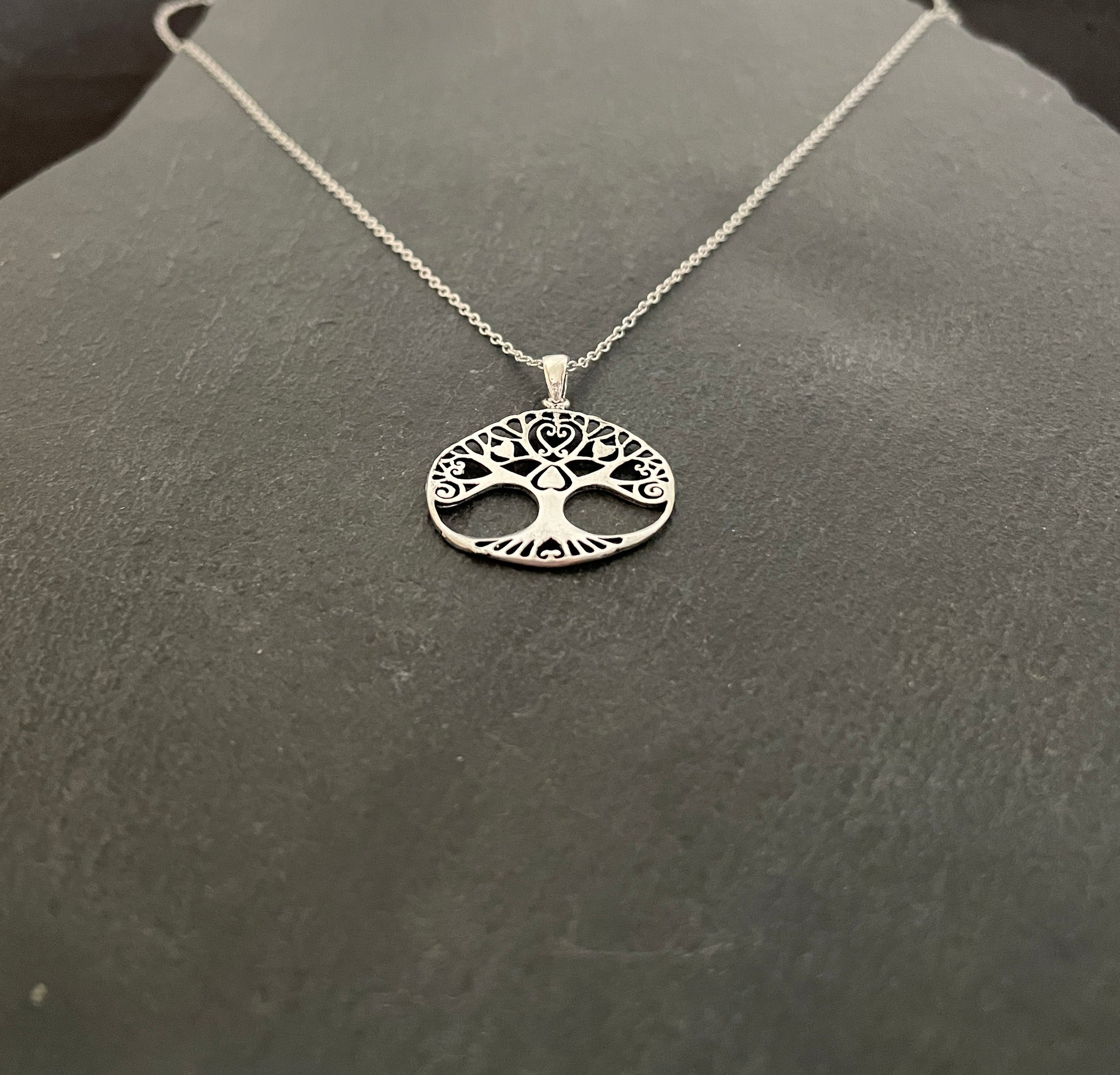 Oval Silver Tree of Life Pendant image 1