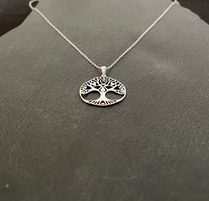 Oval Silver Tree of Life Pendant image 1