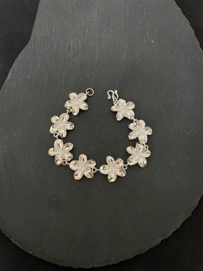 Sterling Silver Flower Bracelet image 1