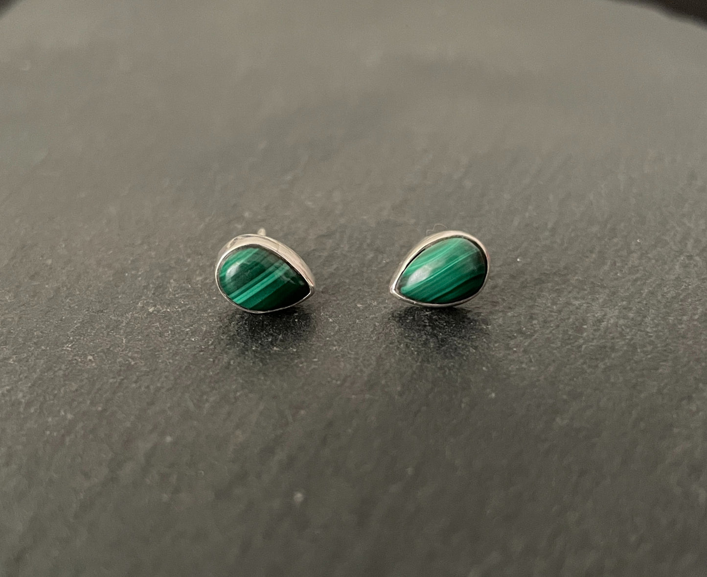 Malachite Teardrop Stud Earrings image 0