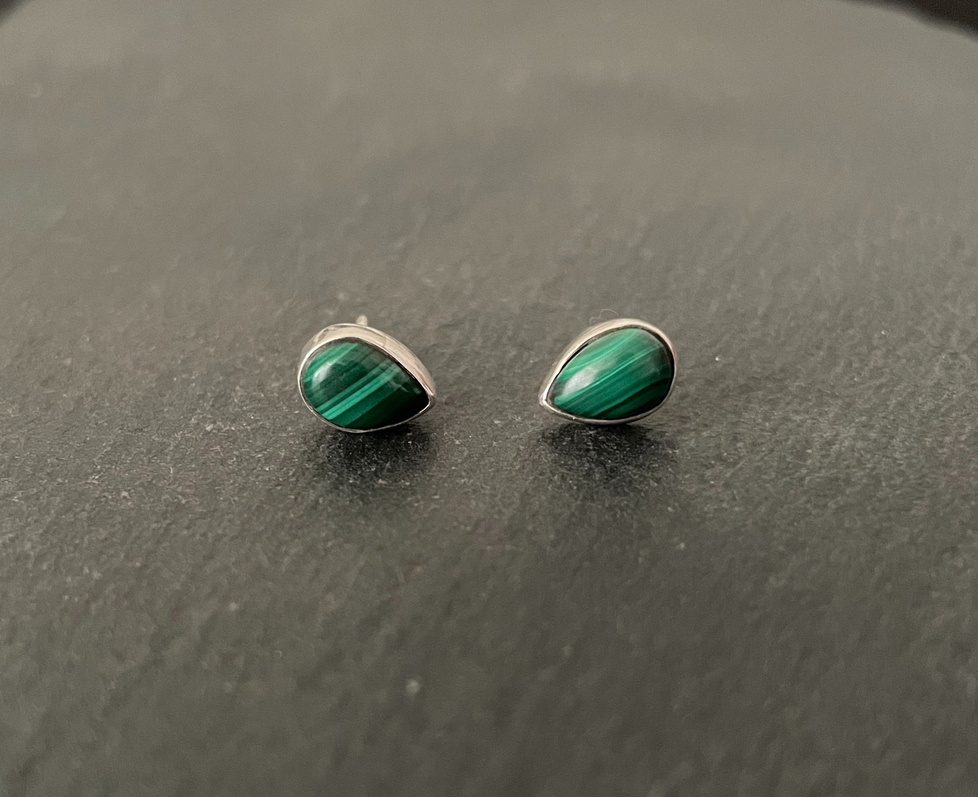 Malachite Teardrop Stud Earrings image 0