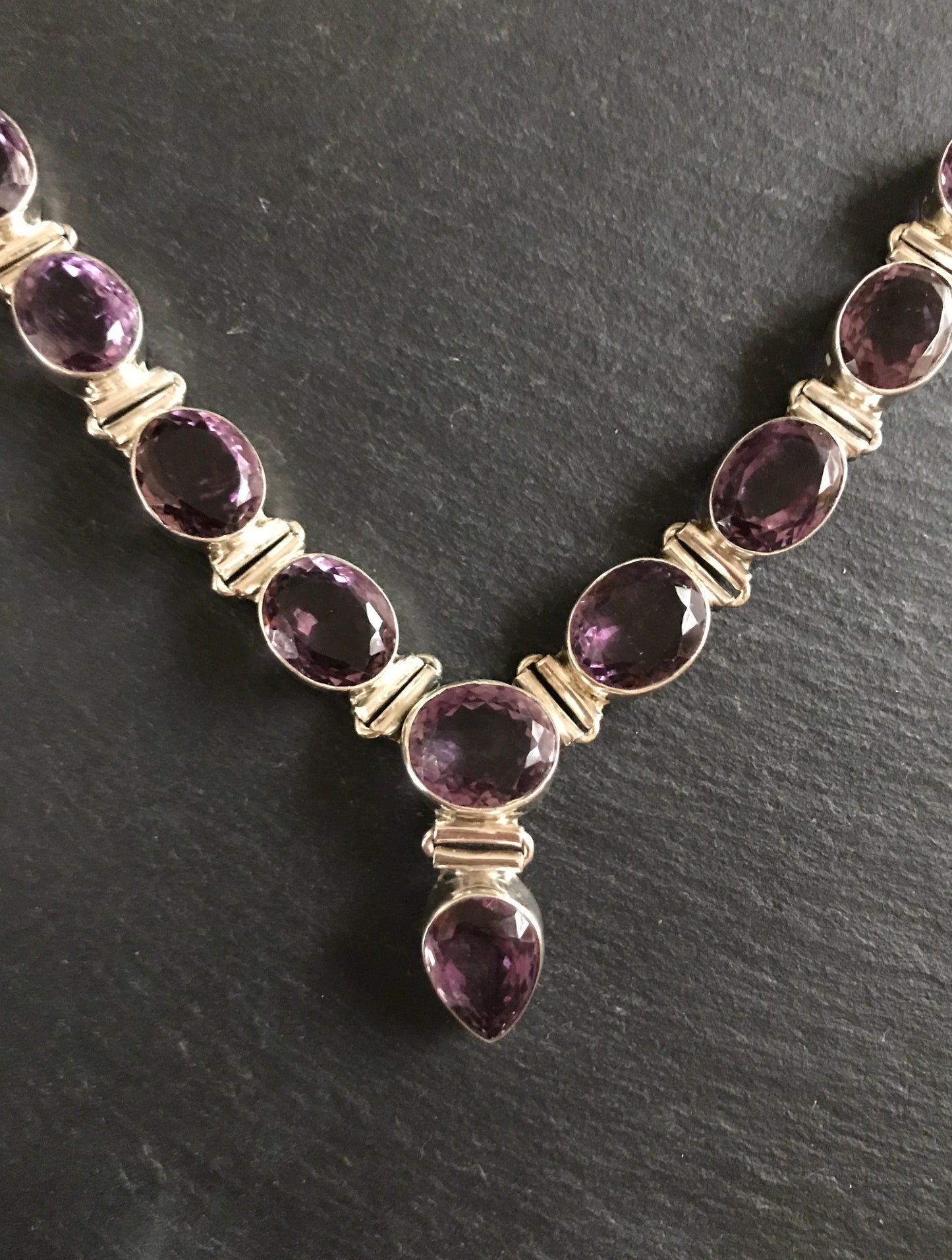 Faceted Amethyst and Silver Necklace image 1