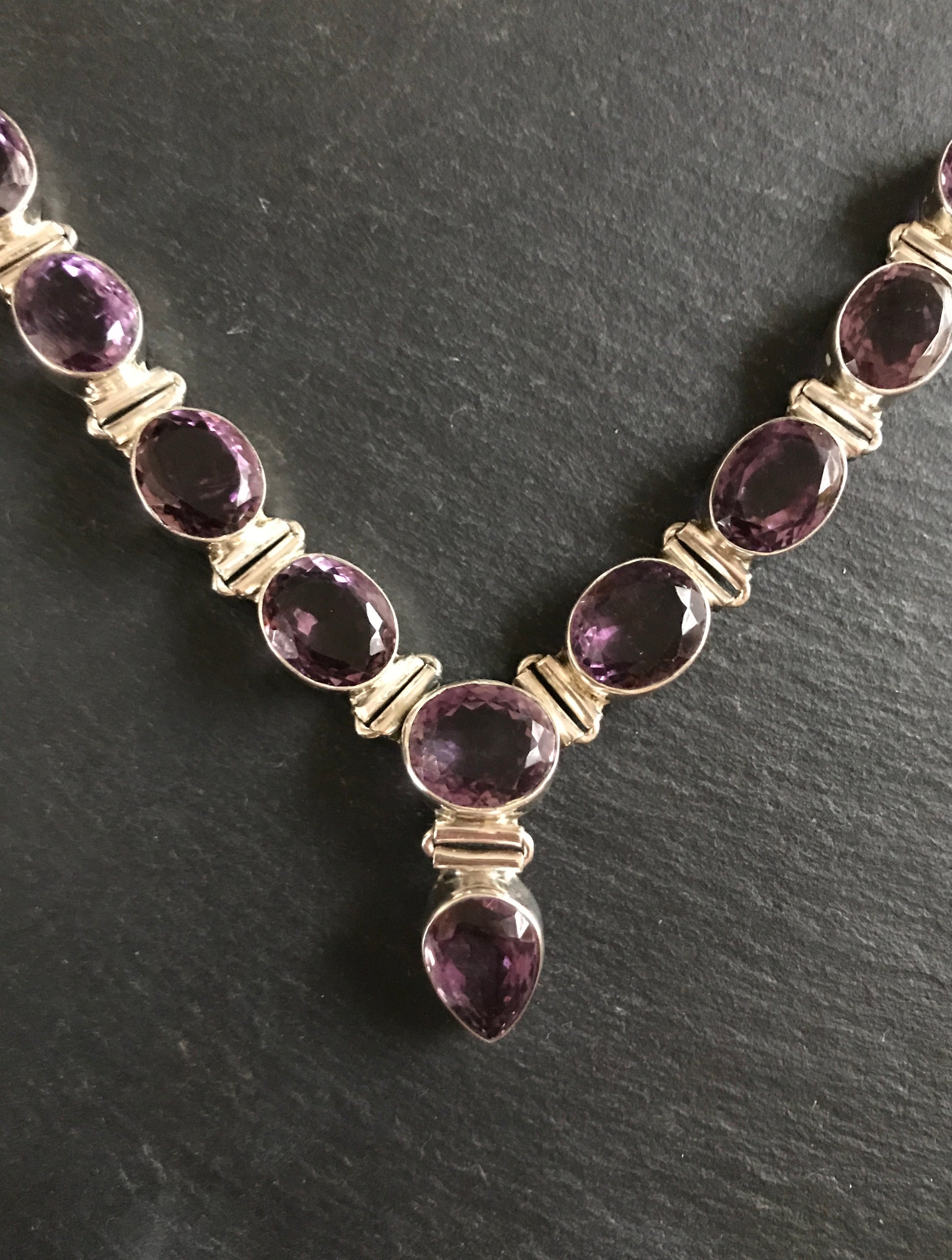 Faceted Amethyst and Silver Necklace image 1