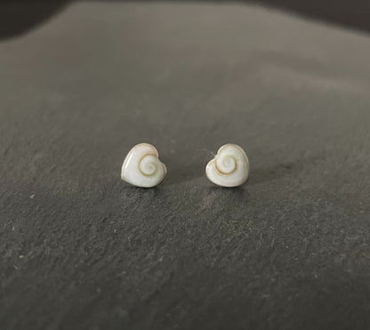 Shiva Shell Heart Stud Earrings image 0