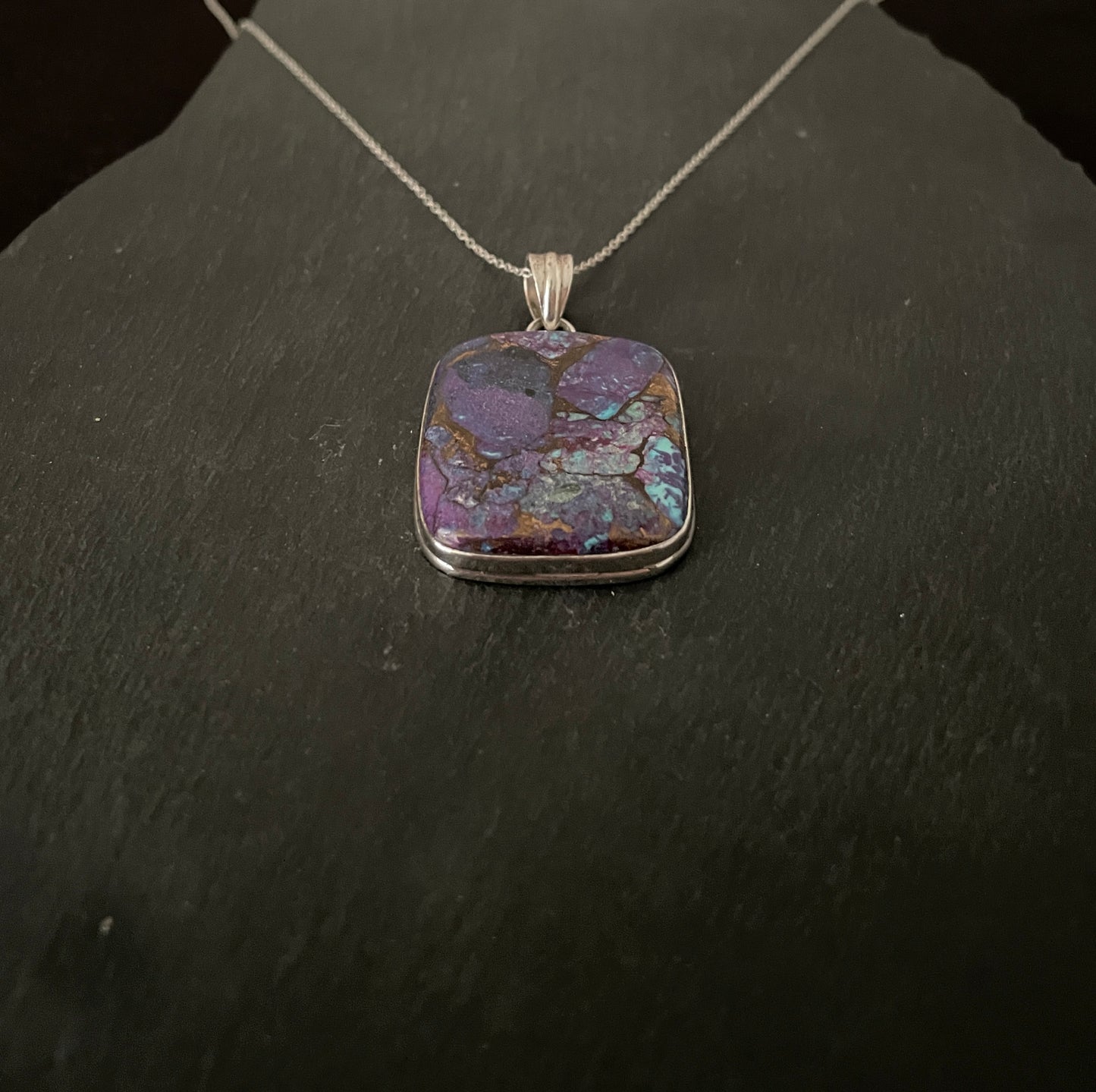 Rectangle Purple Mohave Turquoise Pendant image 1