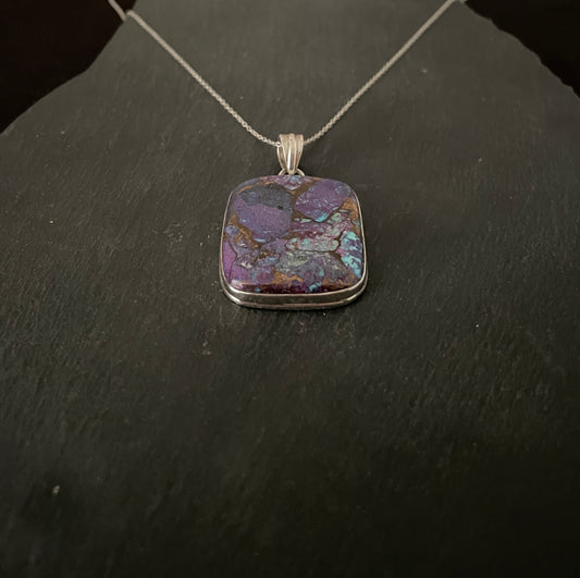 Rectangle Purple Mohave Turquoise Pendant image 1