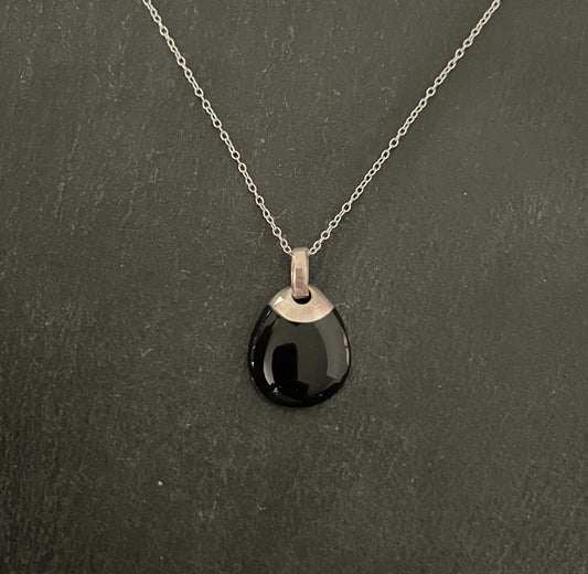 Black Onyx and Silver Pendant image 0
