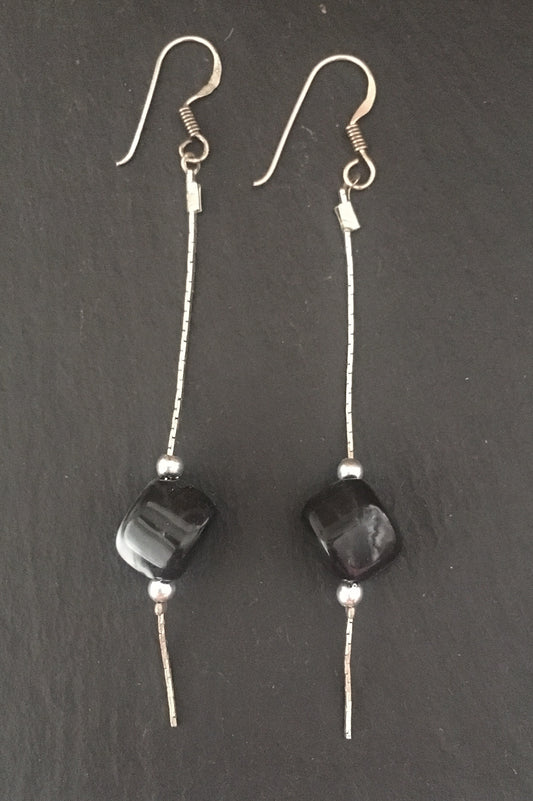 Black Drop Earrings image 0