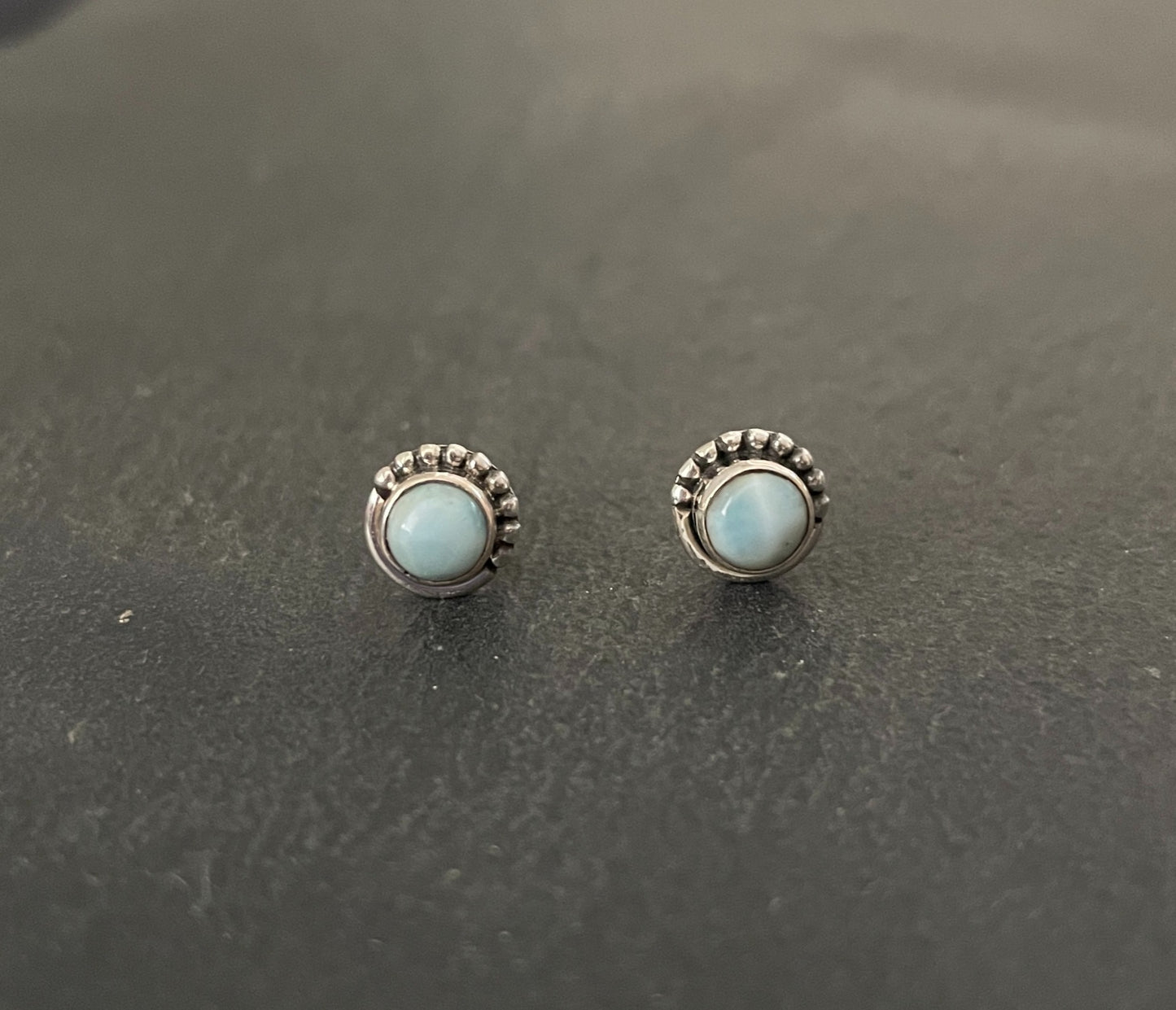 Round Larimar Studs image 0