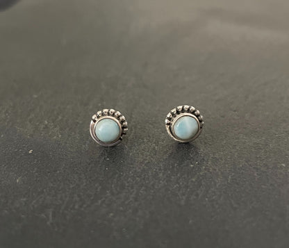 Round Larimar Studs image 0