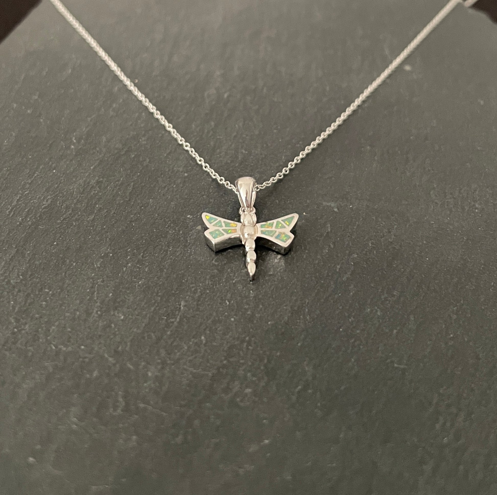 Synthetic Opal Dragonfly Pendant image 1