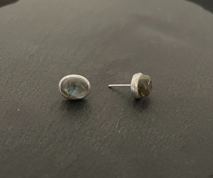 Labradorite Oval Stud Earrings image 1