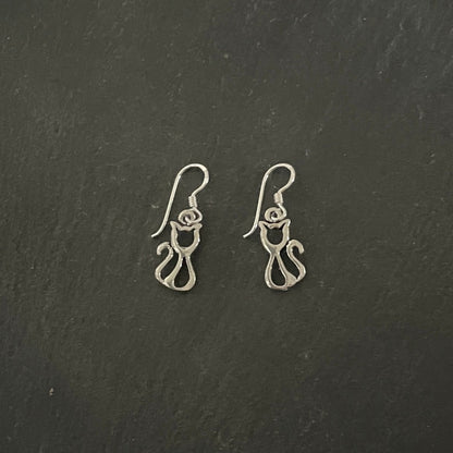 Silver Cat Earrings image 0
