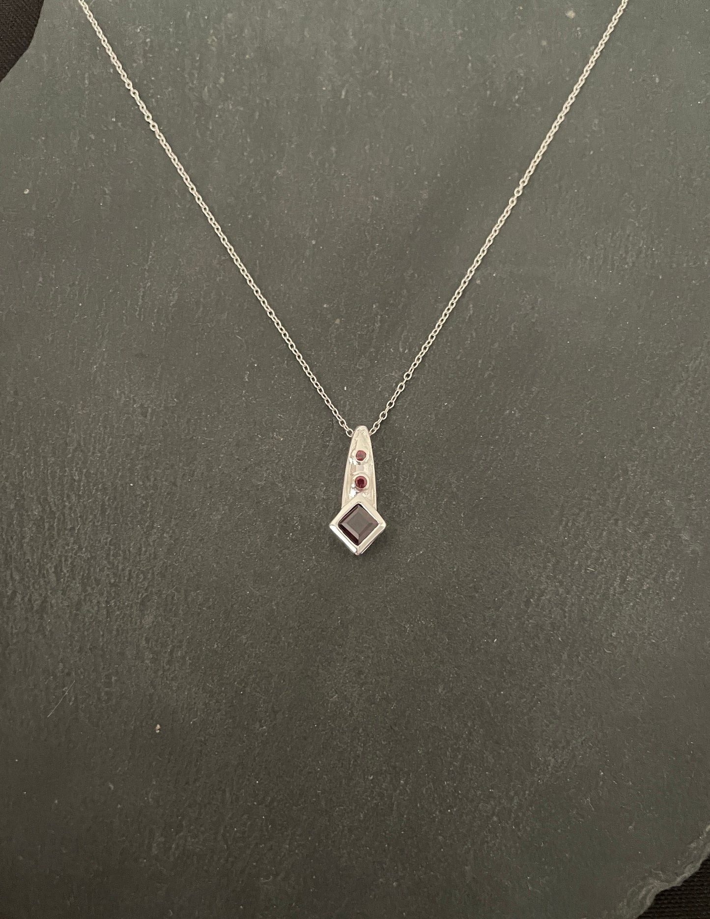 Three Stone Garnet Pendant image 0