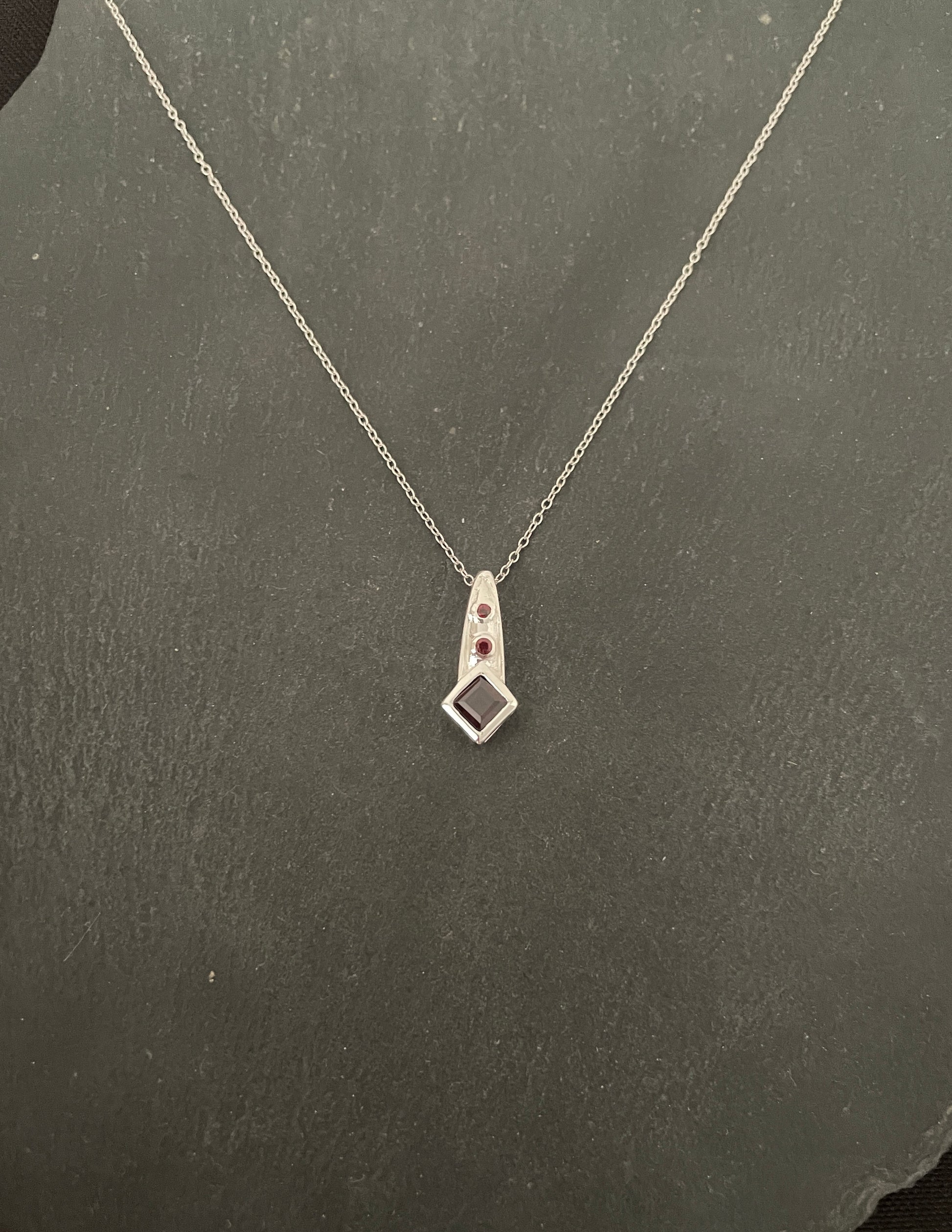 Three Stone Garnet Pendant image 0