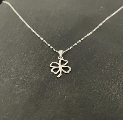 Four Leaf Clover Silver Pendant image 1