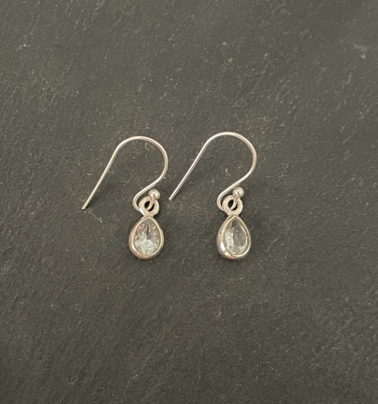 Blue Topaz and Silver Teardrop Earrings image 0