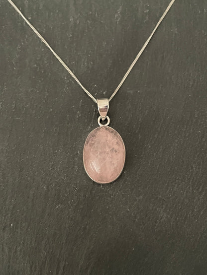 Rose Quartz Oval Pendant image 0