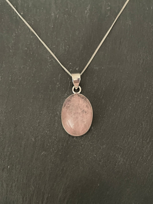 Rose Quartz Oval Pendant image 0