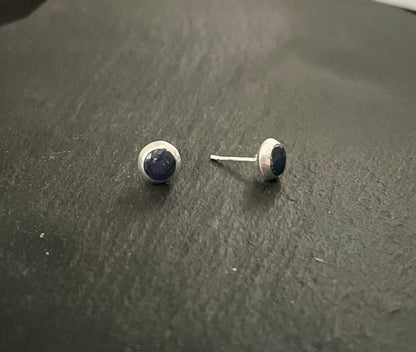 Round Sapphire Studs image 1